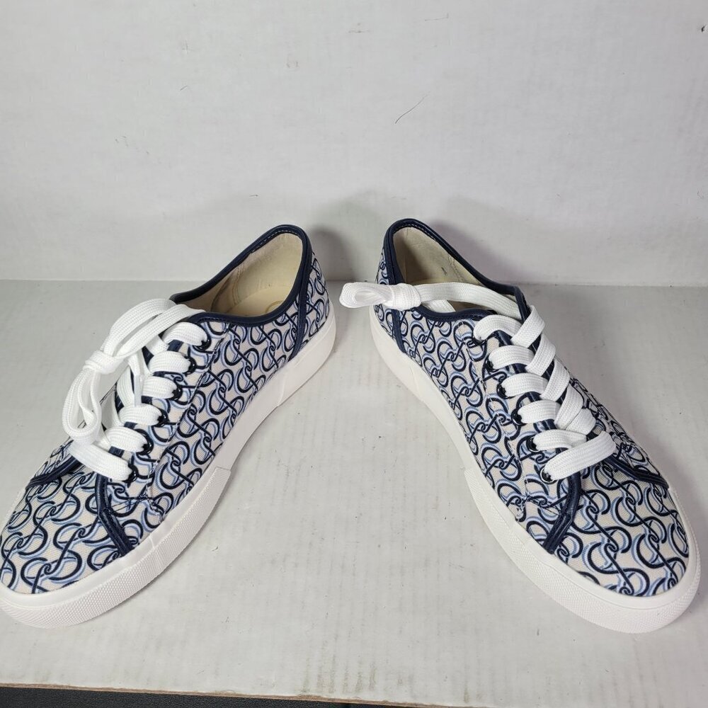 Sam & Libby Women Dina Blue Patterned Casual Canvas Lace Up Sneakers Size 8 - Picture 7 of 9